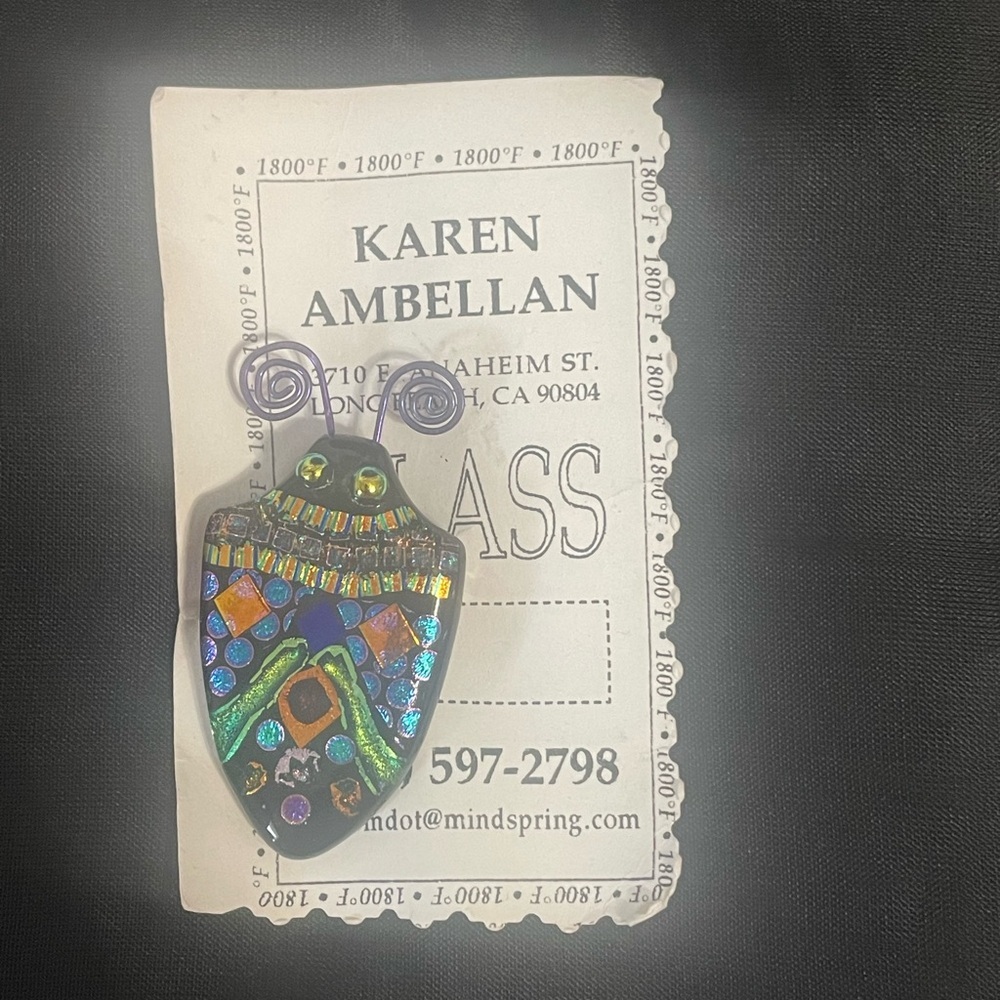 Karen Ambellan Handmade Multicolor Bug Brooch
